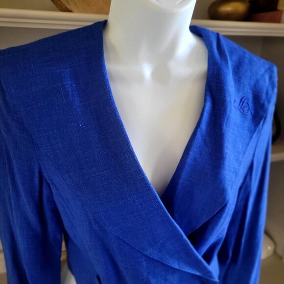 Vintage Laura Biagiotti Junior Royal Blue Cropped Blazer Size XXL - Picture 4 of 9